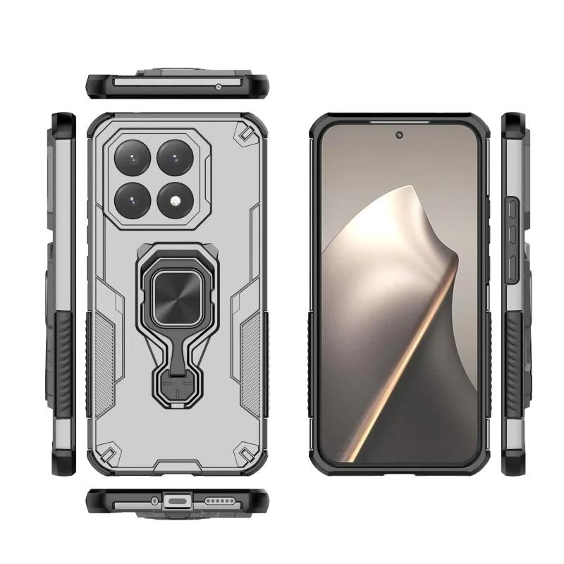 Xiaomi 15T 5G PU Leather Wallet Phone Case with Metal Kickstand, Card Holder, Cash Pocket, Wrist Strap, Shockproof TPU Protective Cover & Screen Protector