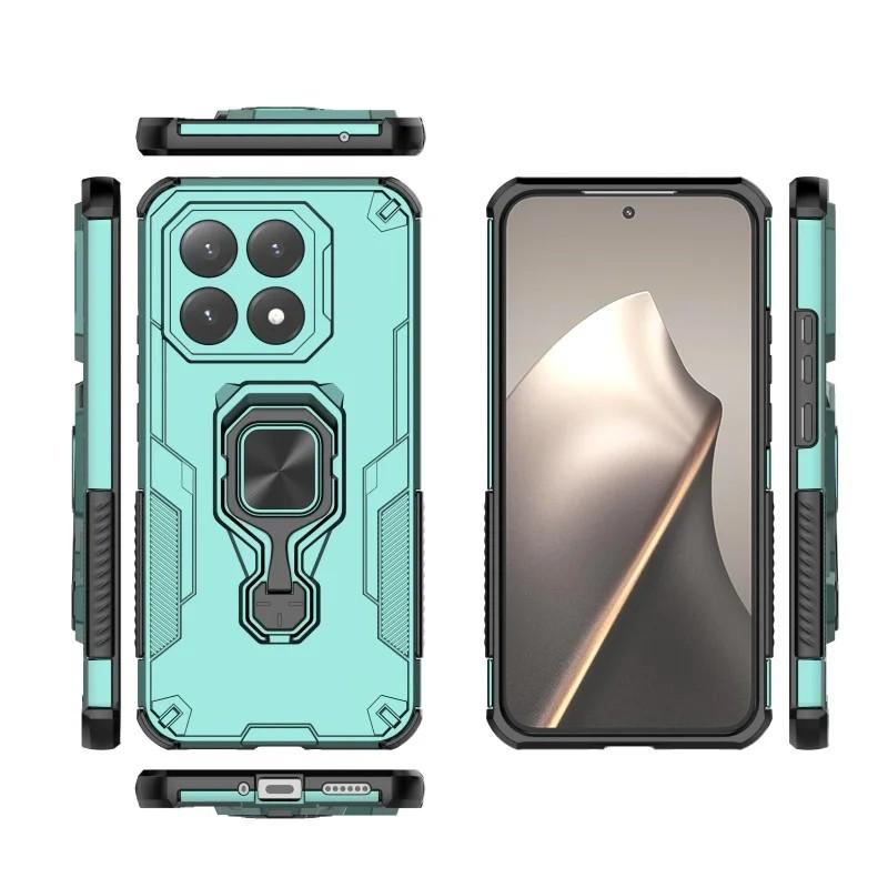 Xiaomi 15T 5G PU Leather Wallet Phone Case with Metal Kickstand, Card Holder, Cash Pocket, Wrist Strap, Shockproof TPU Protective Cover & Screen Protector