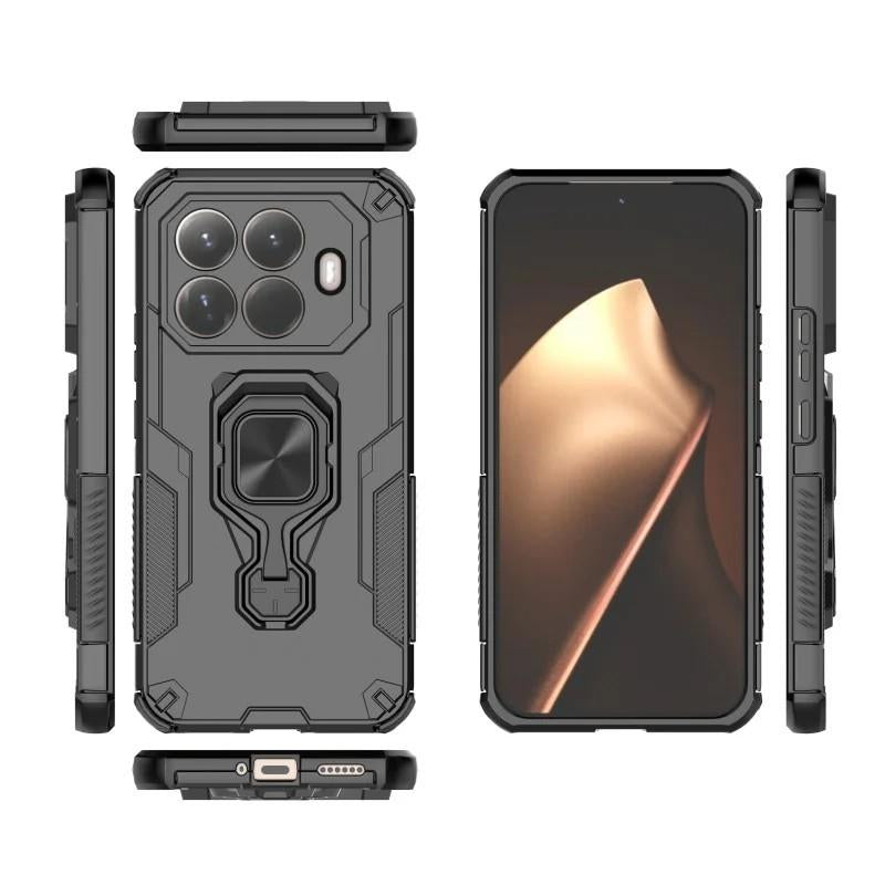 Xiaomi 15T Pro 5G PU Leather Wallet Phone Case with Metal Kickstand, Card Holder, Cash Pocket, Wrist Strap, Shockproof TPU Protective Cover & Screen Protector