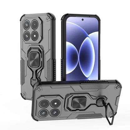Xiaomi 17 PU Leather Wallet Phone Case with Metal Kickstand, Card Holder, Cash Pocket, Wrist Strap, Shockproof TPU Protective Cover & Screen Protector