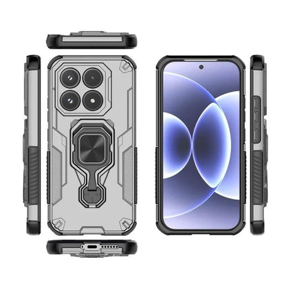 Xiaomi 17 PU Leather Wallet Phone Case with Metal Kickstand, Card Holder, Cash Pocket, Wrist Strap, Shockproof TPU Protective Cover & Screen Protector