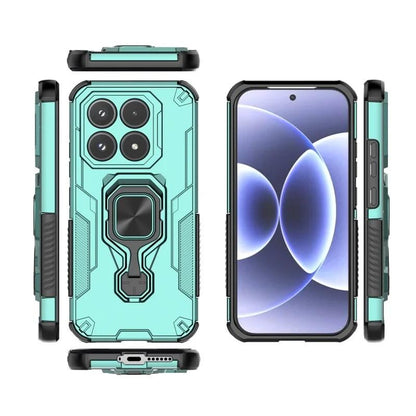 Xiaomi 17 PU Leather Wallet Phone Case with Metal Kickstand, Card Holder, Cash Pocket, Wrist Strap, Shockproof TPU Protective Cover & Screen Protector