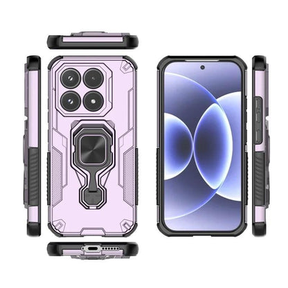 Xiaomi 17 PU Leather Wallet Phone Case with Metal Kickstand, Card Holder, Cash Pocket, Wrist Strap, Shockproof TPU Protective Cover & Screen Protector