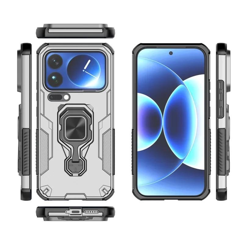 Xiaomi 17 Pro PU Leather Wallet Phone Case with Metal Kickstand, Card Holder, Cash Pocket, Wrist Strap, Shockproof TPU Protective Cover & Screen Protector