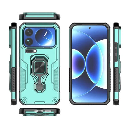 Xiaomi 17 Pro PU Leather Wallet Phone Case with Metal Kickstand, Card Holder, Cash Pocket, Wrist Strap, Shockproof TPU Protective Cover & Screen Protector