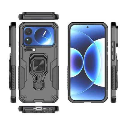 Xiaomi 17 Pro Max PU Leather Wallet Phone Case with Metal Kickstand, Card Holder, Cash Pocket, Wrist Strap, Shockproof TPU Protective Cover & Screen Protector