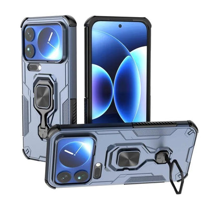 Xiaomi 17 Pro Max PU Leather Wallet Phone Case with Metal Kickstand, Card Holder, Cash Pocket, Wrist Strap, Shockproof TPU Protective Cover & Screen Protector
