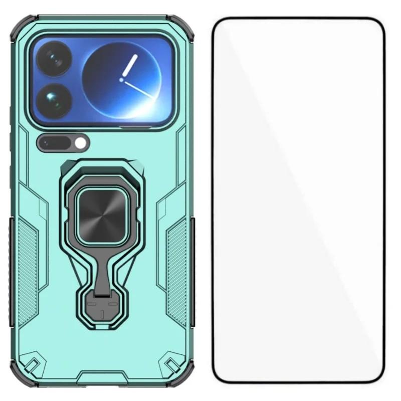 Xiaomi 17 Pro Max PU Leather Wallet Phone Case with Metal Kickstand, Card Holder, Cash Pocket, Wrist Strap, Shockproof TPU Protective Cover & Screen Protector