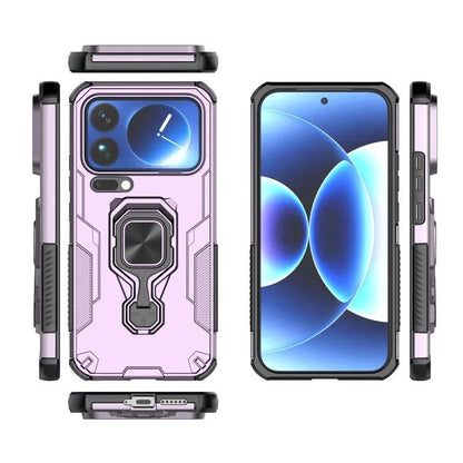 Xiaomi 17 Pro Max PU Leather Wallet Phone Case with Metal Kickstand, Card Holder, Cash Pocket, Wrist Strap, Shockproof TPU Protective Cover & Screen Protector