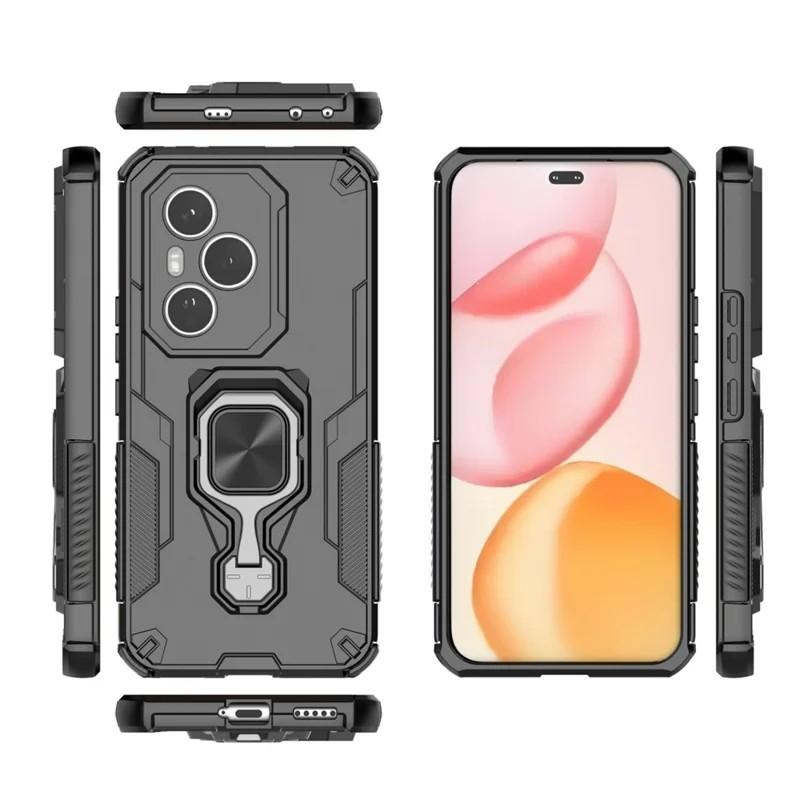 Honor 400 Pro (160.8mm) PU Leather Wallet Phone Case with Metal Kickstand, Card Holder, Cash Pocket, Wrist Strap, Shockproof TPU Protective Cover & Screen Protector
