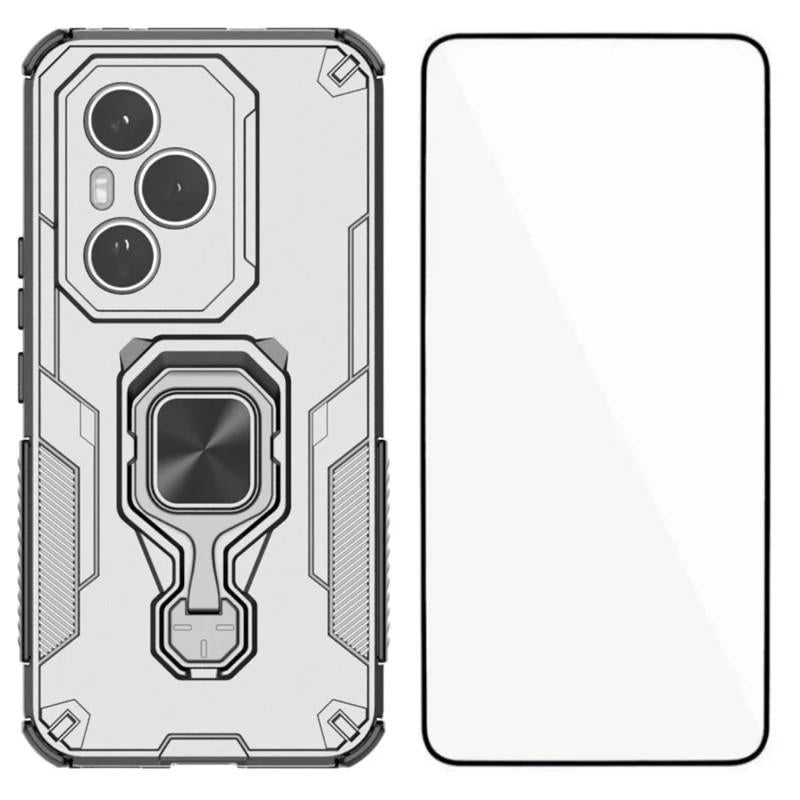 Honor 400 Pro (160.8mm) PU Leather Wallet Phone Case with Metal Kickstand, Card Holder, Cash Pocket, Wrist Strap, Shockproof TPU Protective Cover & Screen Protector