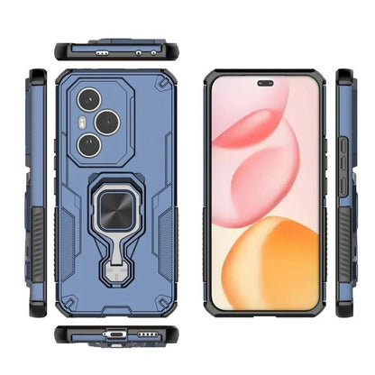 Honor 400 Pro (160.8mm) PU Leather Wallet Phone Case with Metal Kickstand, Card Holder, Cash Pocket, Wrist Strap, Shockproof TPU Protective Cover & Screen Protector