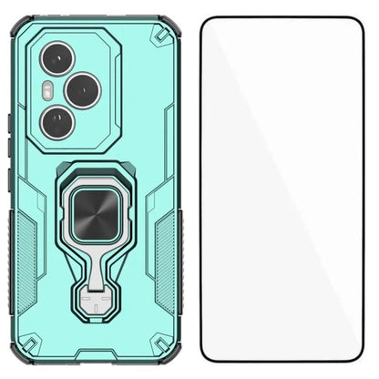 Honor 400 Pro (160.8mm) PU Leather Wallet Phone Case with Metal Kickstand, Card Holder, Cash Pocket, Wrist Strap, Shockproof TPU Protective Cover & Screen Protector
