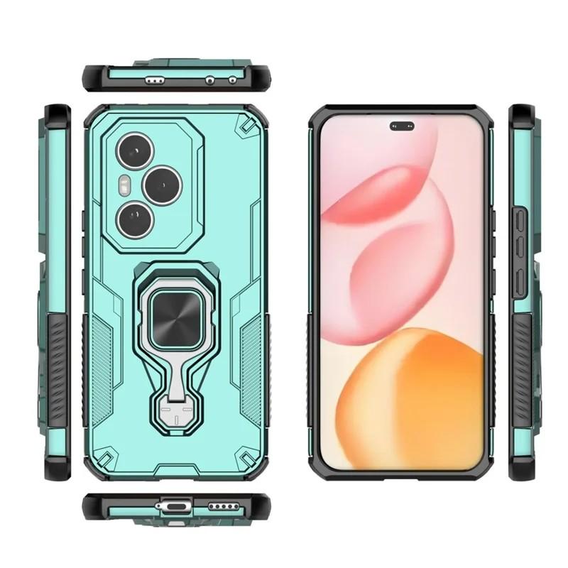 Honor 400 Pro (160.8mm) PU Leather Wallet Phone Case with Metal Kickstand, Card Holder, Cash Pocket, Wrist Strap, Shockproof TPU Protective Cover & Screen Protector