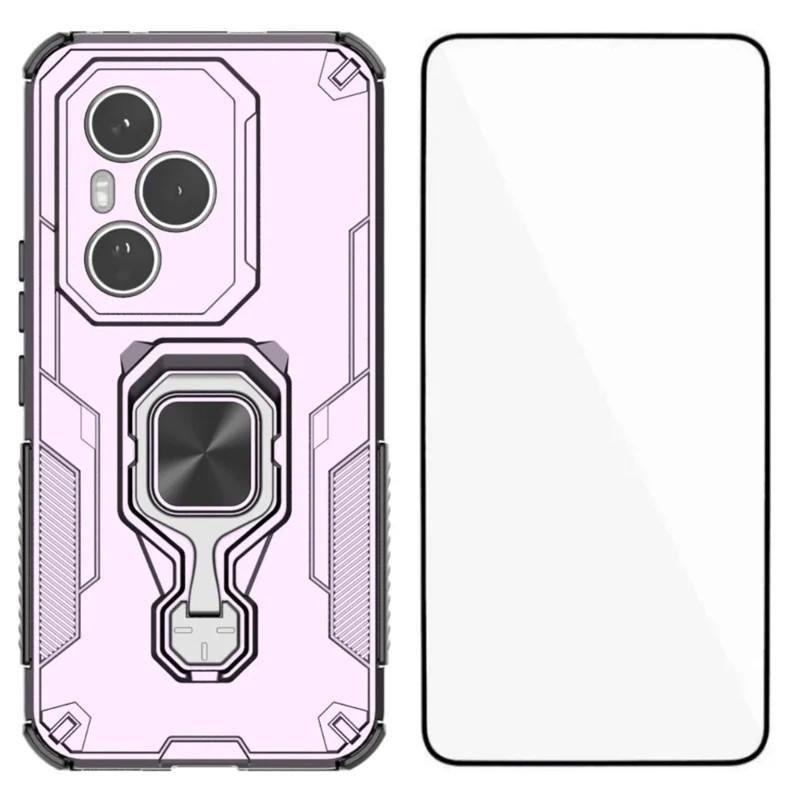 Honor 400 Pro (160.8mm) PU Leather Wallet Phone Case with Metal Kickstand, Card Holder, Cash Pocket, Wrist Strap, Shockproof TPU Protective Cover & Screen Protector