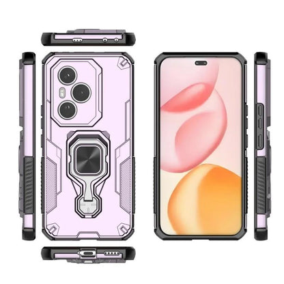 Honor 400 Pro (160.8mm) PU Leather Wallet Phone Case with Metal Kickstand, Card Holder, Cash Pocket, Wrist Strap, Shockproof TPU Protective Cover & Screen Protector