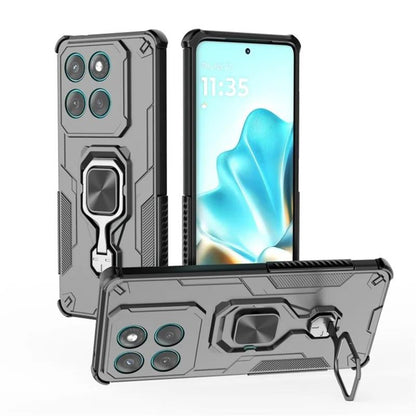 Motorola Edge 60 Fusion PU Leather Wallet Phone Case with Metal Kickstand, Card Holder, Cash Pocket, Wrist Strap, Shockproof TPU Protective Cover & Screen Protector