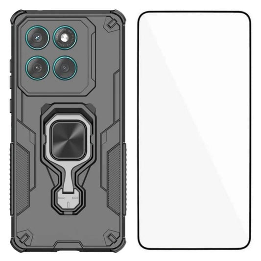 Motorola Edge 60 Fusion PU Leather Wallet Phone Case with Metal Kickstand, Card Holder, Cash Pocket, Wrist Strap, Shockproof TPU Protective Cover & Screen Protector