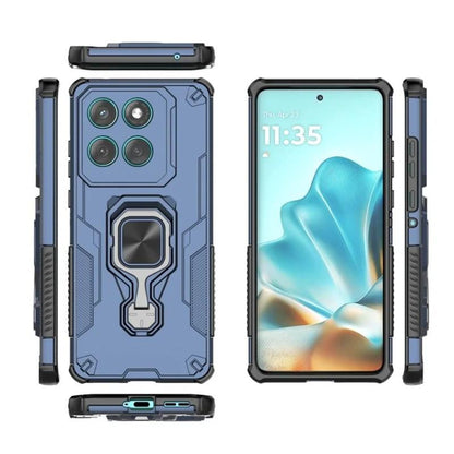 Motorola Edge 60 PU Leather Wallet Phone Case with Metal Kickstand, Card Holder, Cash Pocket, Wrist Strap, Shockproof TPU Protective Cover & Screen Protector