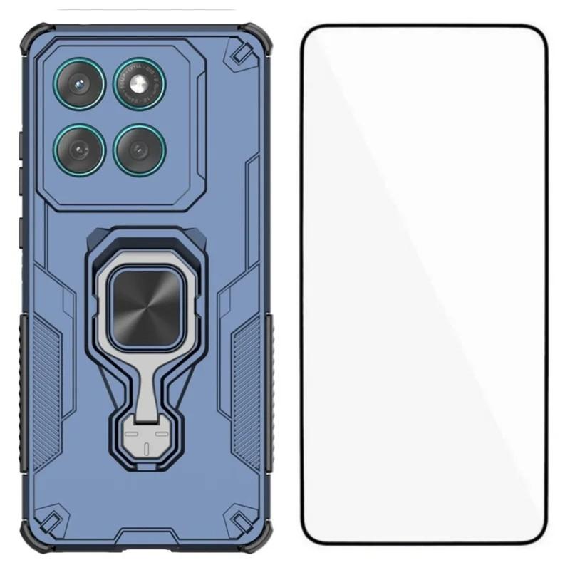 Motorola Edge 60 Fusion PU Leather Wallet Phone Case with Metal Kickstand, Card Holder, Cash Pocket, Wrist Strap, Shockproof TPU Protective Cover & Screen Protector