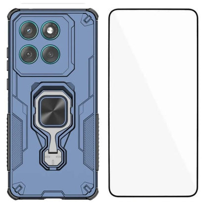 Motorola Edge 60 Fusion PU Leather Wallet Phone Case with Metal Kickstand, Card Holder, Cash Pocket, Wrist Strap, Shockproof TPU Protective Cover & Screen Protector