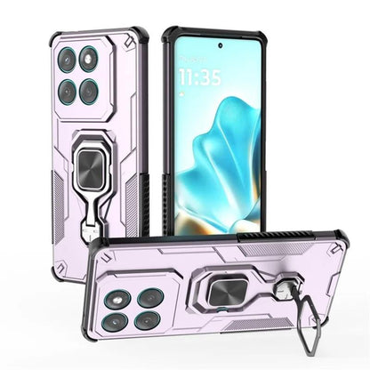 Motorola Edge 60 Fusion PU Leather Wallet Phone Case with Metal Kickstand, Card Holder, Cash Pocket, Wrist Strap, Shockproof TPU Protective Cover & Screen Protector