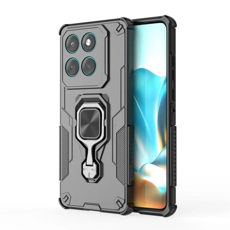 Motorola Edge 60 Pro 5G PU Leather Wallet Phone Case with Metal Kickstand, Card Holder, Cash Pocket, Wrist Strap, Shockproof TPU Protective Cover & Screen Protector