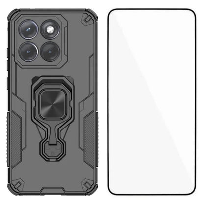 Motorola Edge 70 Fusion PU Leather Wallet Phone Case with Metal Kickstand, Card Holder, Cash Pocket, Wrist Strap, Shockproof TPU Protective Cover & Screen Protector
