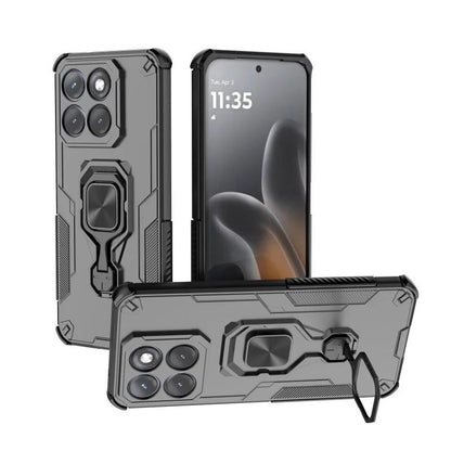 Motorola Edge 70 Fusion+ PU Leather Wallet Phone Case with Metal Kickstand, Card Holder, Cash Pocket, Wrist Strap, Shockproof TPU Protective Cover & Screen Protector