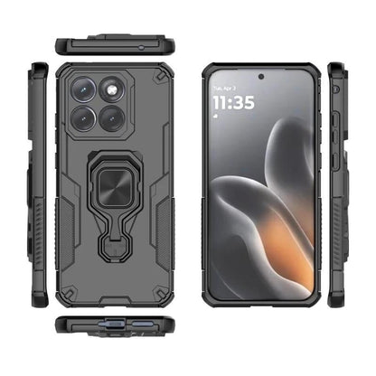 Motorola Edge 70 Fusion PU Leather Wallet Phone Case with Metal Kickstand, Card Holder, Cash Pocket, Wrist Strap, Shockproof TPU Protective Cover & Screen Protector