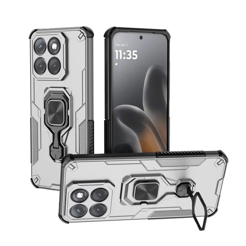 Motorola Edge 70 Fusion+ PU Leather Wallet Phone Case with Metal Kickstand, Card Holder, Cash Pocket, Wrist Strap, Shockproof TPU Protective Cover & Screen Protector