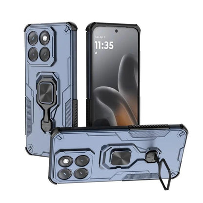 Motorola Edge 70 Fusion PU Leather Wallet Phone Case with Metal Kickstand, Card Holder, Cash Pocket, Wrist Strap, Shockproof TPU Protective Cover & Screen Protector