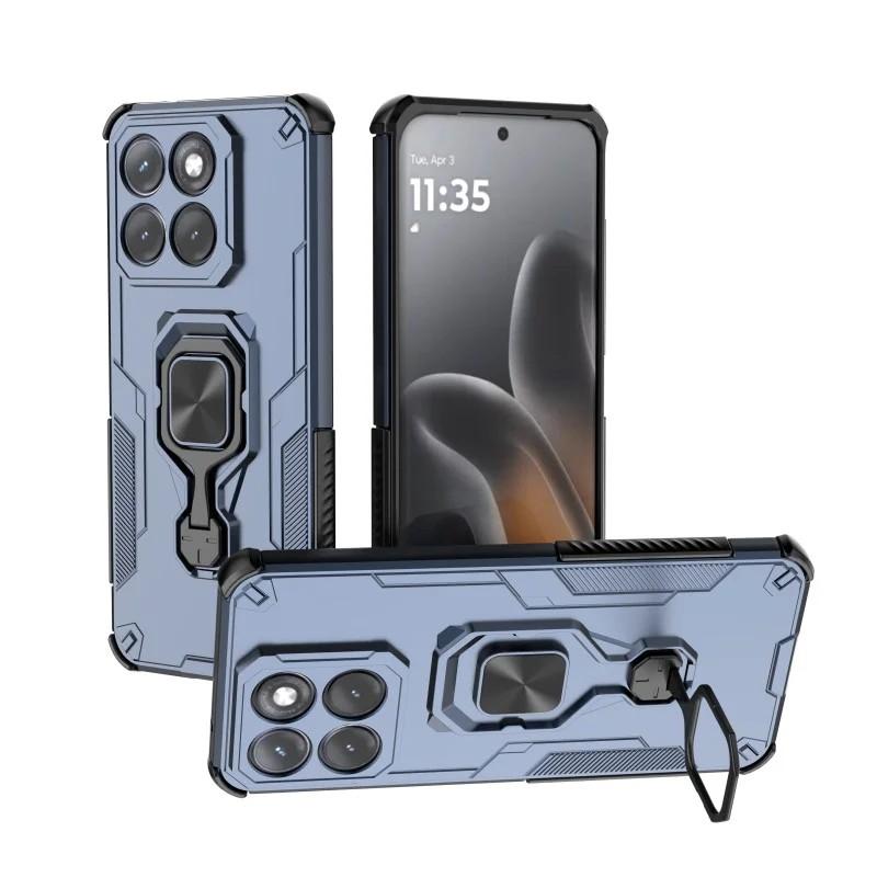 Motorola Edge 70 Fusion+ PU Leather Wallet Phone Case with Metal Kickstand, Card Holder, Cash Pocket, Wrist Strap, Shockproof TPU Protective Cover & Screen Protector