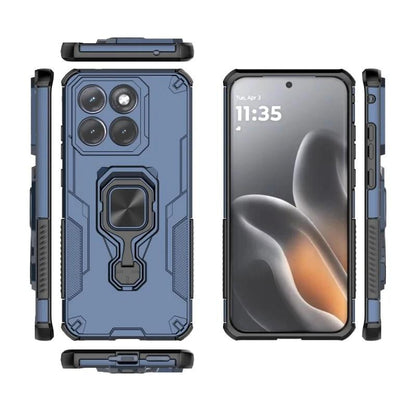 Motorola Edge 70 Fusion PU Leather Wallet Phone Case with Metal Kickstand, Card Holder, Cash Pocket, Wrist Strap, Shockproof TPU Protective Cover & Screen Protector