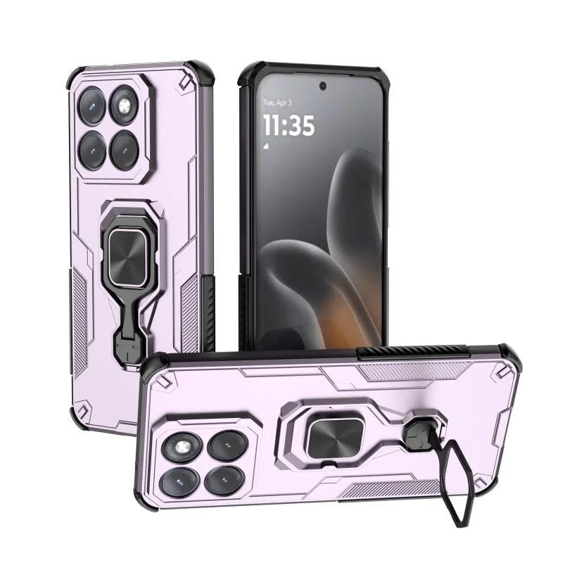 Motorola Edge 70 Fusion PU Leather Wallet Phone Case with Metal Kickstand, Card Holder, Cash Pocket, Wrist Strap, Shockproof TPU Protective Cover & Screen Protector