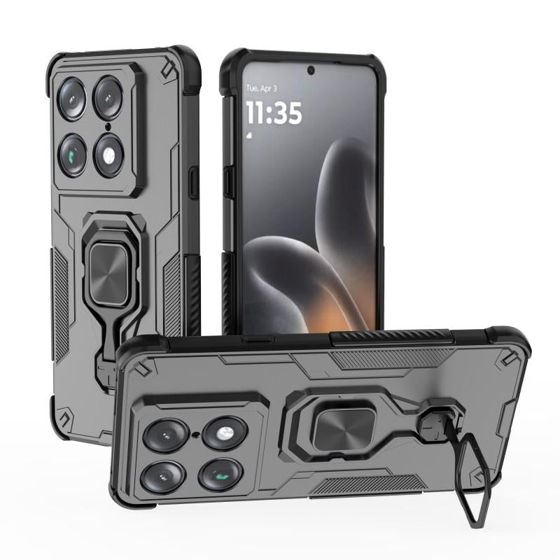 Motorola Moto X70 Air Signature PU Leather Wallet Phone Case with Metal Kickstand, Card Holder, Cash Pocket, Wrist Strap, Shockproof TPU Protective Cover & Screen Protector