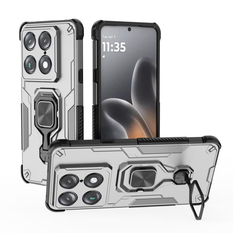 Motorola Moto X70 Air Pro PU Leather Wallet Phone Case with Metal Kickstand, Card Holder, Cash Pocket, Wrist Strap, Shockproof TPU Protective Cover & Screen Protector