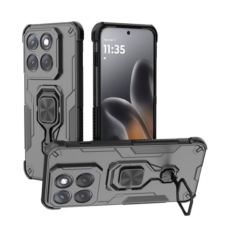 Motorola Edge 70 Pro 5G PU Leather Wallet Phone Case with Metal Kickstand, Card Holder, Cash Pocket, Wrist Strap, Shockproof TPU Protective Cover & Screen Protector