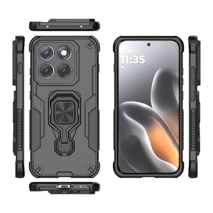 Motorola Edge 70 Pro 5G PU Leather Wallet Phone Case with Metal Kickstand, Card Holder, Cash Pocket, Wrist Strap, Shockproof TPU Protective Cover & Screen Protector