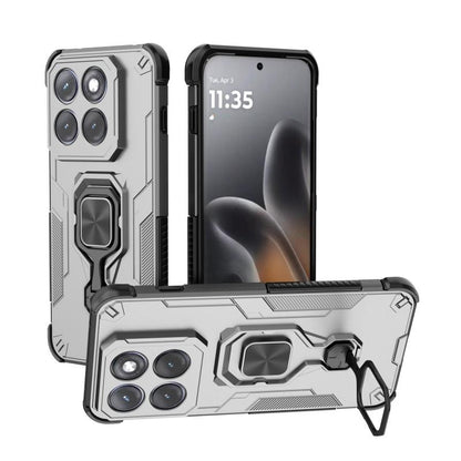 Motorola Edge 70 Pro 5G PU Leather Wallet Phone Case with Metal Kickstand, Card Holder, Cash Pocket, Wrist Strap, Shockproof TPU Protective Cover & Screen Protector