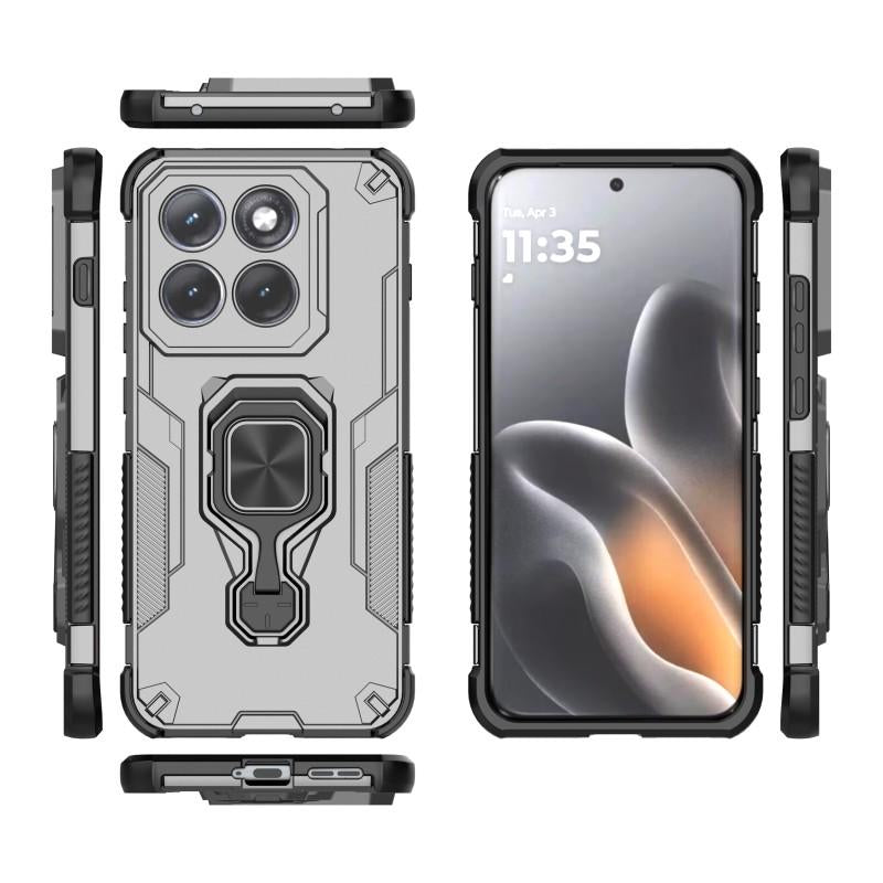 Motorola Edge 70 Pro 5G PU Leather Wallet Phone Case with Metal Kickstand, Card Holder, Cash Pocket, Wrist Strap, Shockproof TPU Protective Cover & Screen Protector