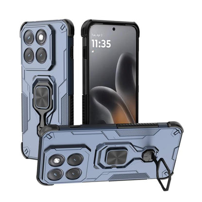 Motorola Edge 70 Pro 5G PU Leather Wallet Phone Case with Metal Kickstand, Card Holder, Cash Pocket, Wrist Strap, Shockproof TPU Protective Cover & Screen Protector