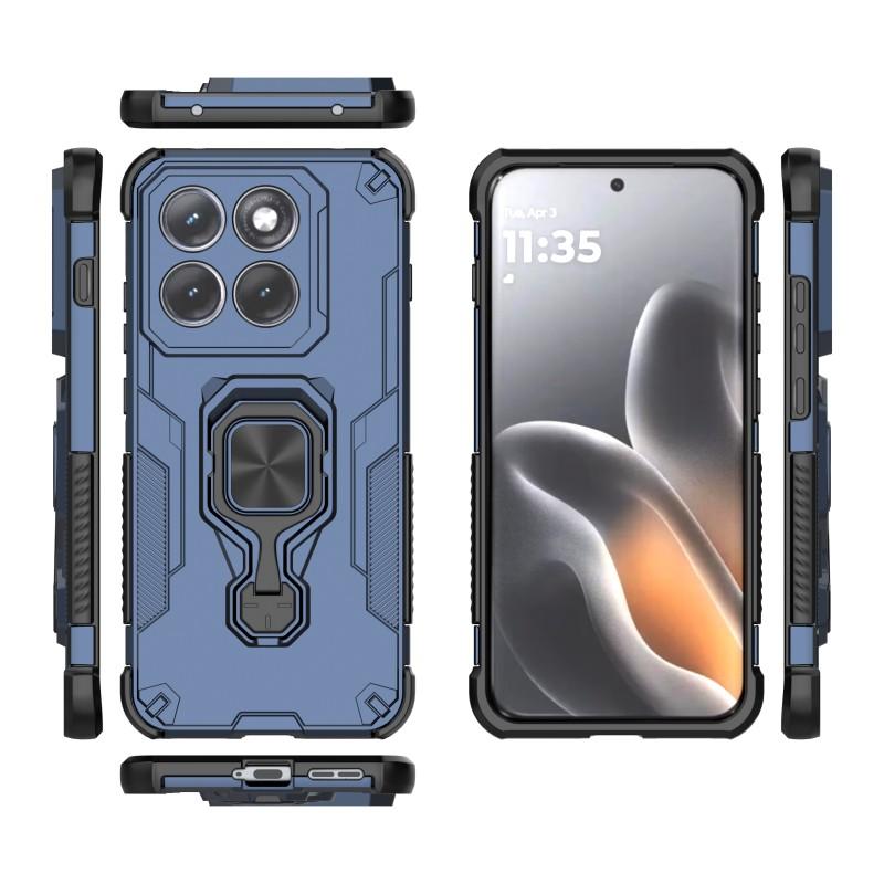 Motorola Edge 70 Pro 5G PU Leather Wallet Phone Case with Metal Kickstand, Card Holder, Cash Pocket, Wrist Strap, Shockproof TPU Protective Cover & Screen Protector