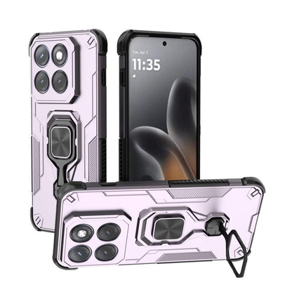 Motorola Edge 70 Pro 5G PU Leather Wallet Phone Case with Metal Kickstand, Card Holder, Cash Pocket, Wrist Strap, Shockproof TPU Protective Cover & Screen Protector
