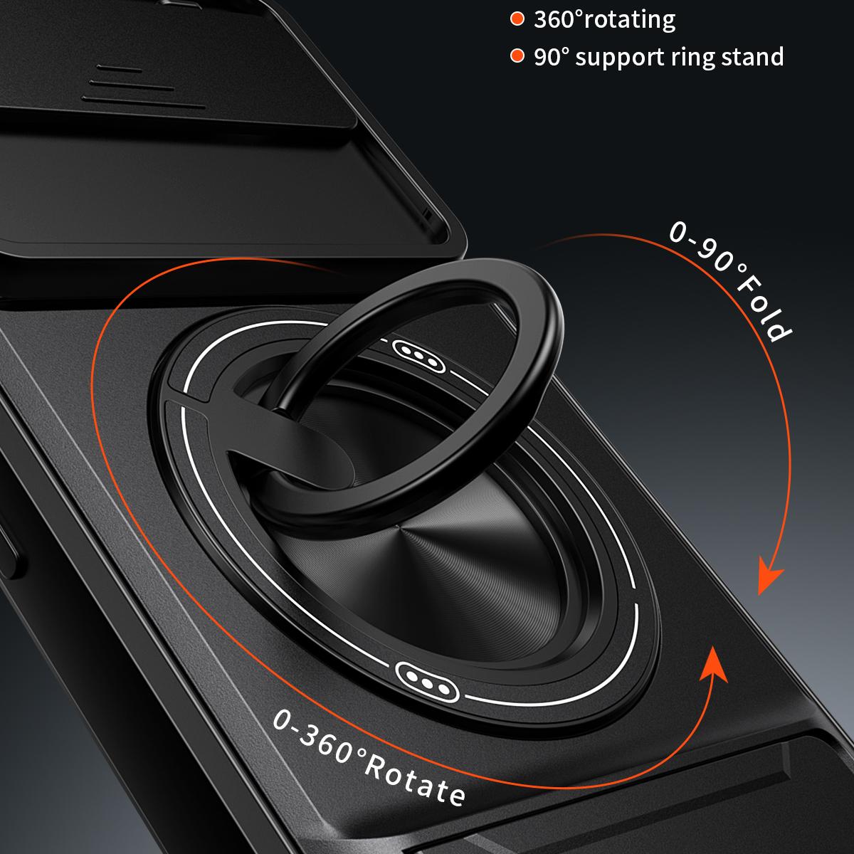 Google Pixel 6 Multifunctional Magnetic Shockproof Phone Case with Sliding Lens Window Stand Cover