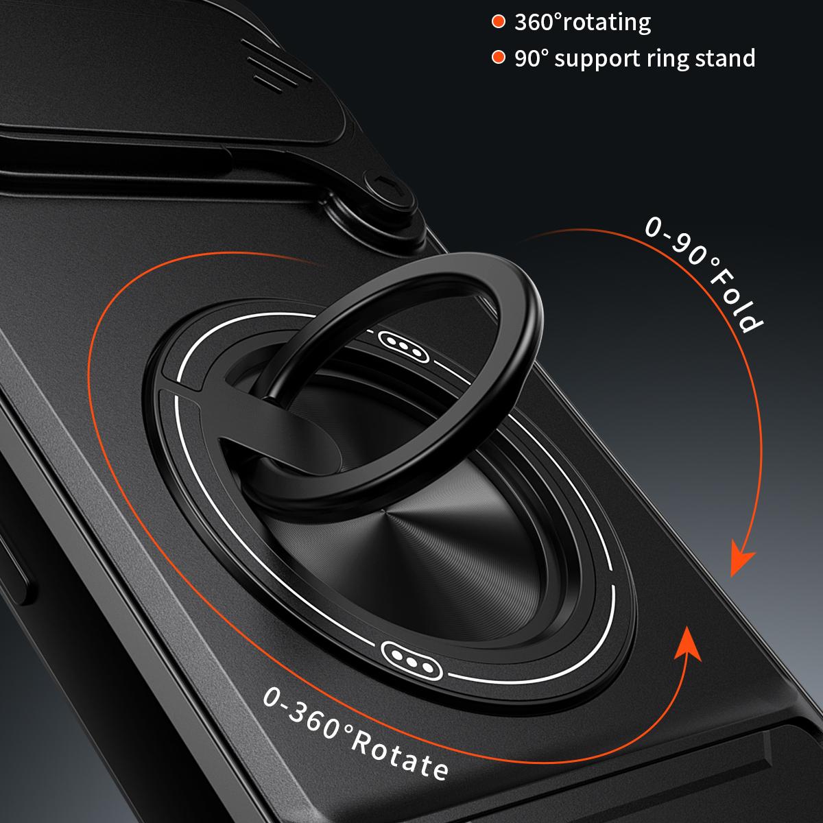 Google Pixel 6 Pro Multifunctional Magnetic Shockproof Phone Case with Sliding Lens Window Stand Cover