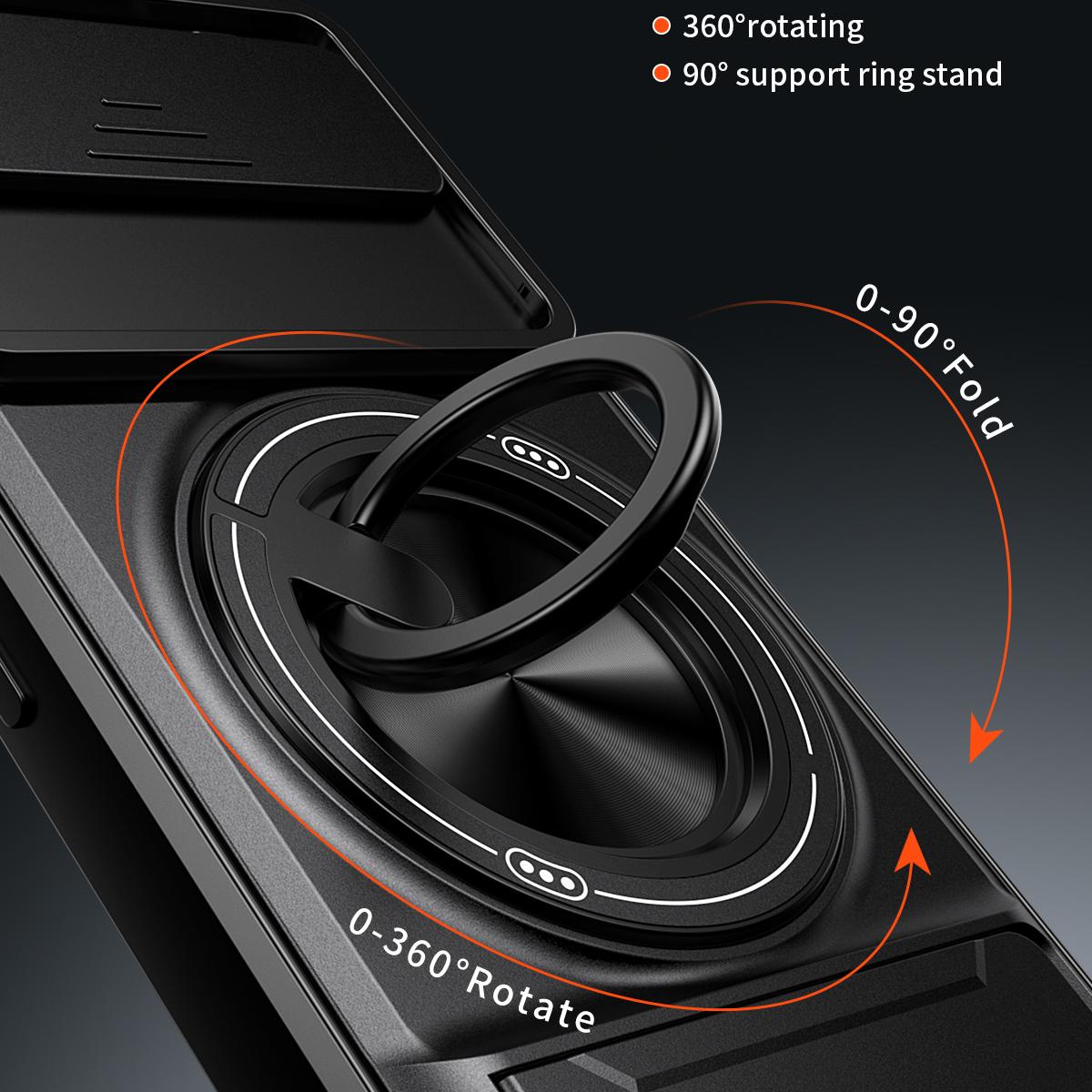 Google Pixel 6a Multifunctional Magnetic Shockproof Phone Case with Sliding Lens Window Stand Cover