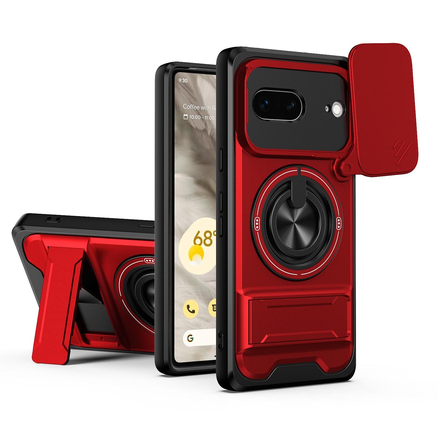 Google Pixel 7 5G Multifunctional Magnetic Shockproof Phone Case with Sliding Lens Window Stand Cover