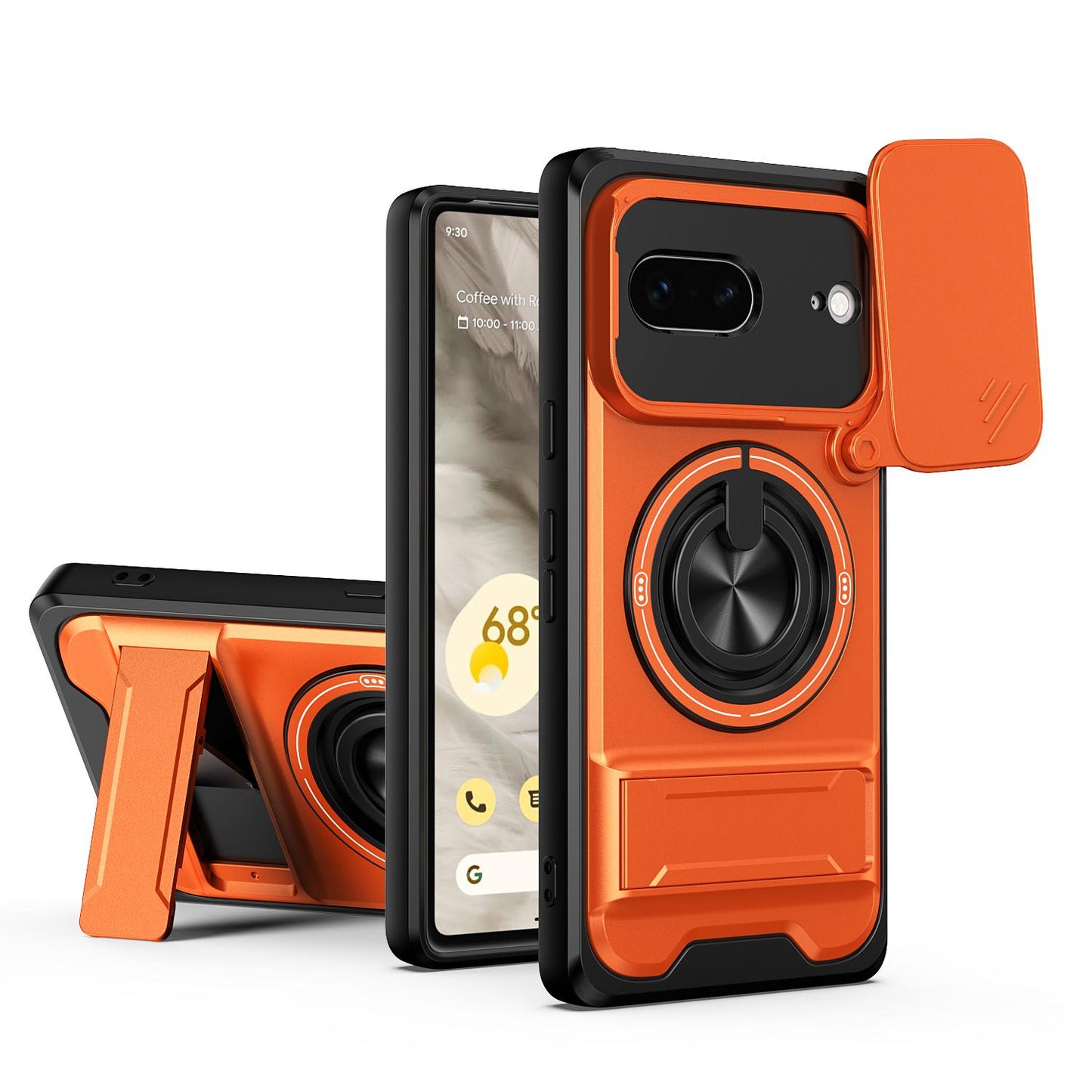 Google Pixel 7 5G Multifunctional Magnetic Shockproof Phone Case with Sliding Lens Window Stand Cover