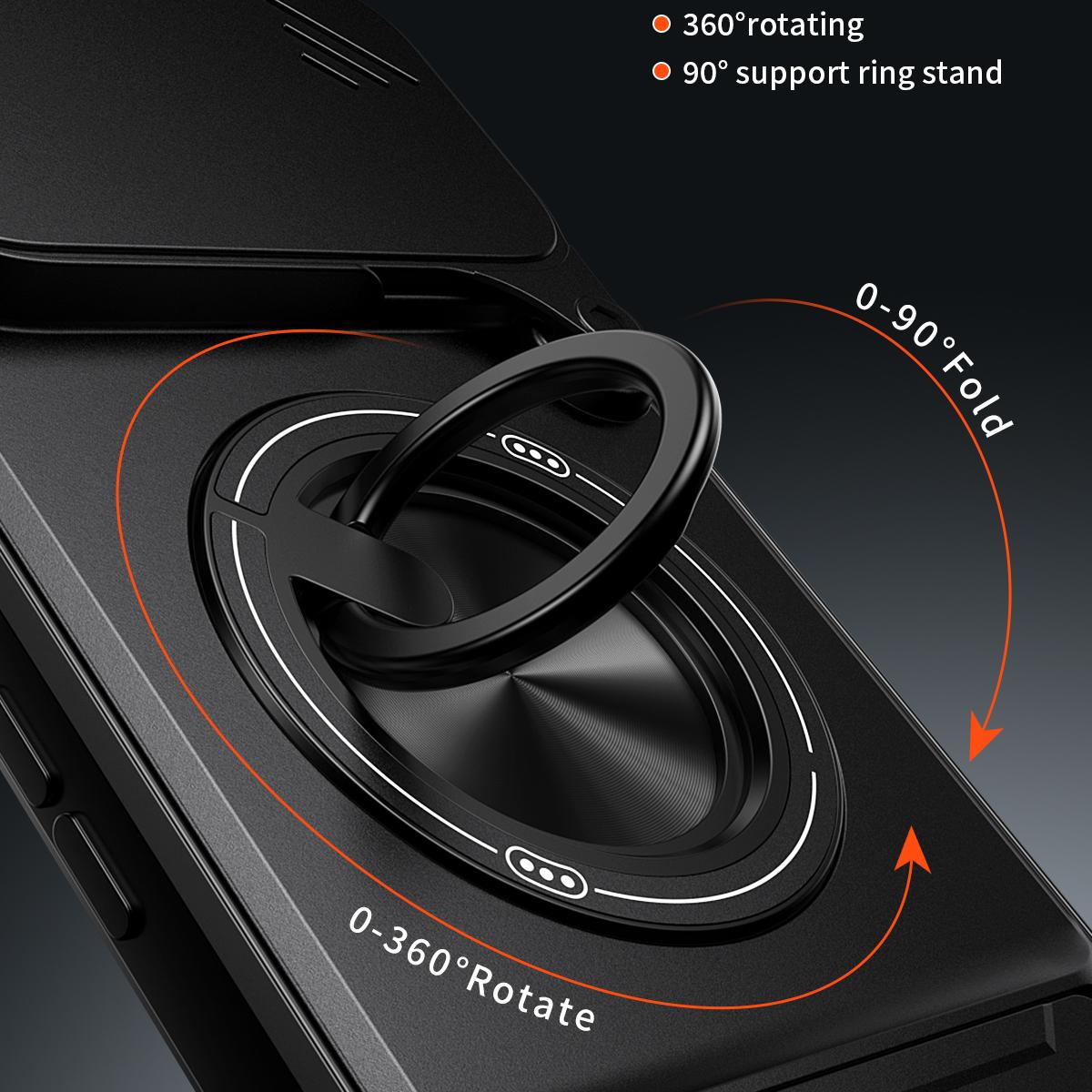 Google Pixel 7 Pro 5G Multifunctional Magnetic Shockproof Phone Case with Sliding Lens Window Stand Cover